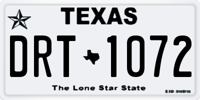 TX license plate DRT1072