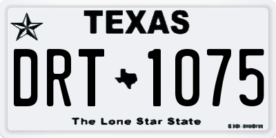 TX license plate DRT1075