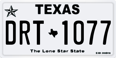 TX license plate DRT1077