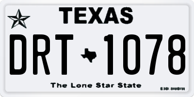 TX license plate DRT1078