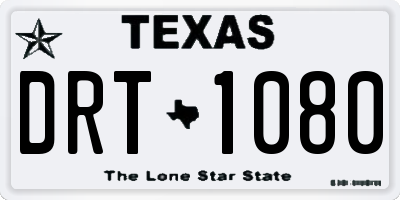 TX license plate DRT1080