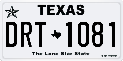 TX license plate DRT1081