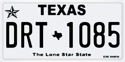 TX license plate DRT1085