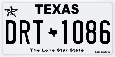 TX license plate DRT1086