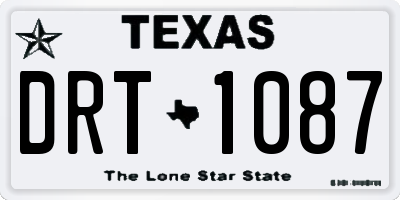 TX license plate DRT1087