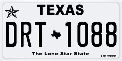 TX license plate DRT1088