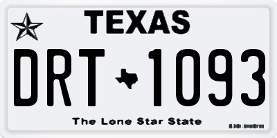 TX license plate DRT1093