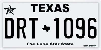 TX license plate DRT1096