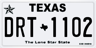 TX license plate DRT1102
