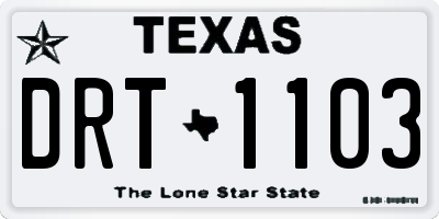 TX license plate DRT1103
