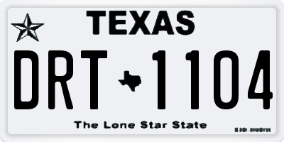 TX license plate DRT1104