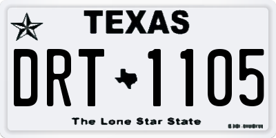 TX license plate DRT1105