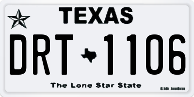 TX license plate DRT1106