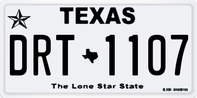 TX license plate DRT1107