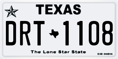 TX license plate DRT1108