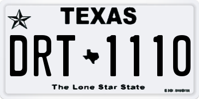 TX license plate DRT1110