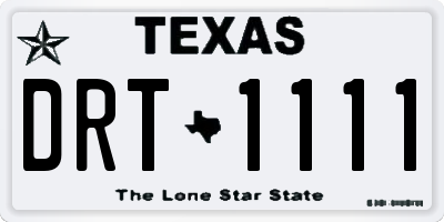 TX license plate DRT1111