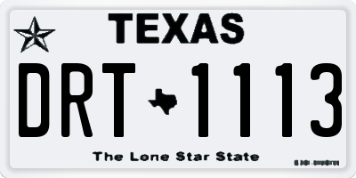 TX license plate DRT1113