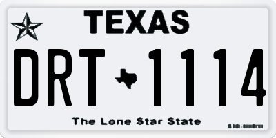 TX license plate DRT1114