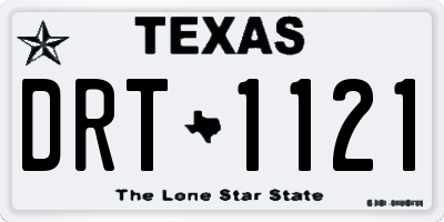 TX license plate DRT1121