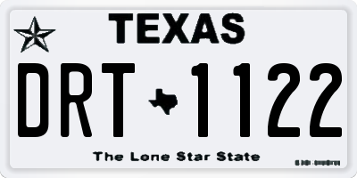 TX license plate DRT1122