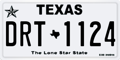 TX license plate DRT1124