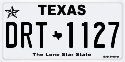 TX license plate DRT1127