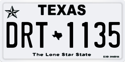 TX license plate DRT1135
