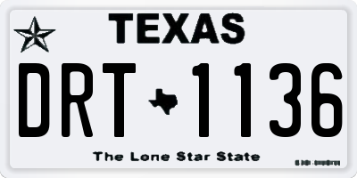 TX license plate DRT1136