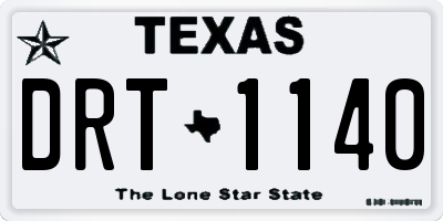 TX license plate DRT1140