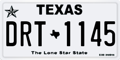 TX license plate DRT1145