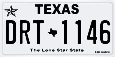TX license plate DRT1146