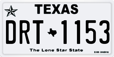 TX license plate DRT1153