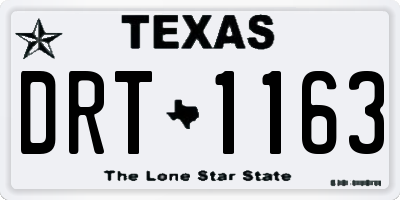 TX license plate DRT1163