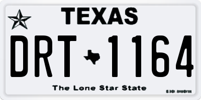 TX license plate DRT1164