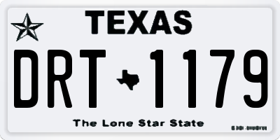 TX license plate DRT1179