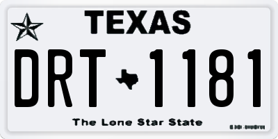 TX license plate DRT1181