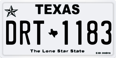TX license plate DRT1183