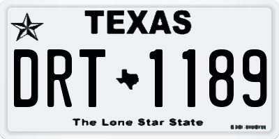 TX license plate DRT1189
