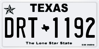 TX license plate DRT1192