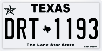 TX license plate DRT1193