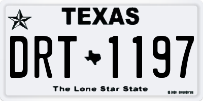 TX license plate DRT1197