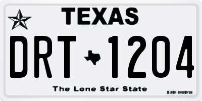 TX license plate DRT1204
