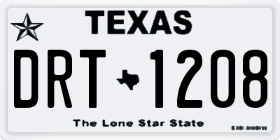 TX license plate DRT1208