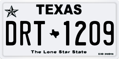 TX license plate DRT1209