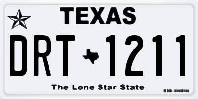 TX license plate DRT1211