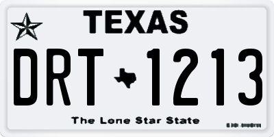 TX license plate DRT1213