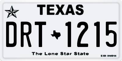 TX license plate DRT1215