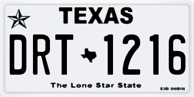 TX license plate DRT1216