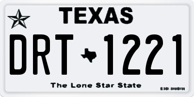 TX license plate DRT1221